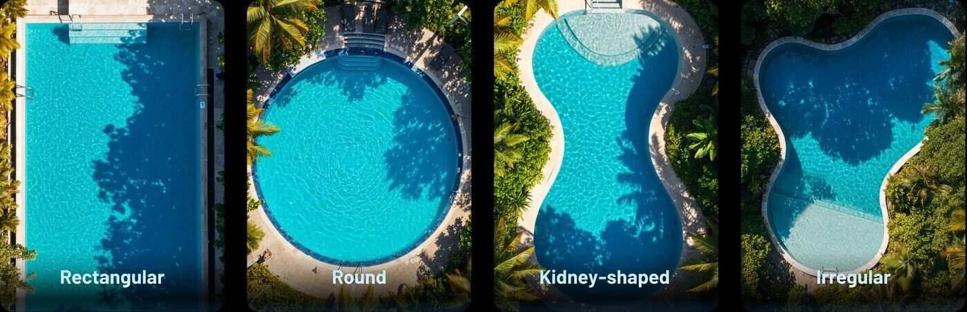 Pool Shapes - Rectangular, Round, Kidney-shaped, Irregular